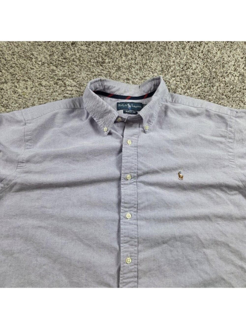 Polo Ralph Lauren Shirt Mens 2XL Purple Button Up Long Sleeve Oxford